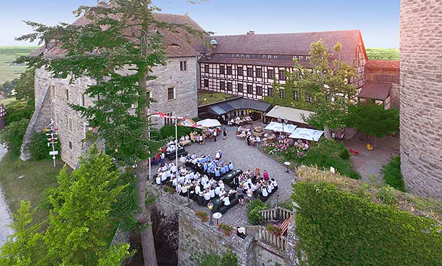 Burghotel in Mittelfranken zwischen Rothenburg ob der Tauber und der Rokokostadt Ansbach